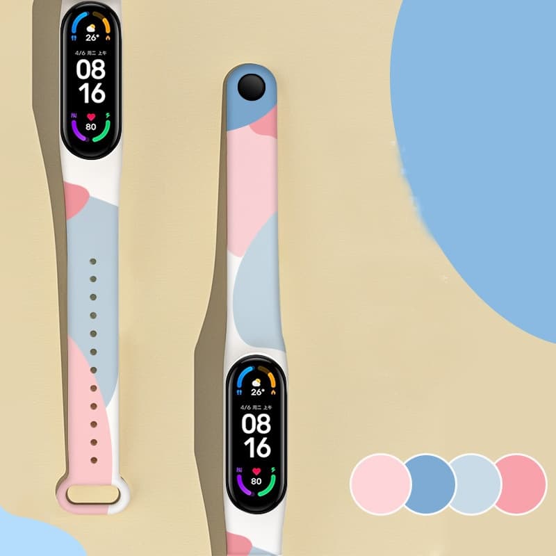 Dây Đeo Thay Thế Dành Cho Vòng Đeo Tay Thông Minh Xiaomi Mi Band 5 Miband 6 Miband 7 Mix Color - Hàng chính hãng - Peach Blue - Miband 7