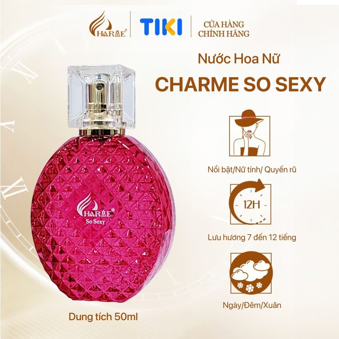 Nước Hoa Nư CHARME SO SEXY 100ml50ml Lưu Hương Lâu Phong Cách Quyến Rũ, Nổi BậtNước Hoa Chính Hãng - 50ml