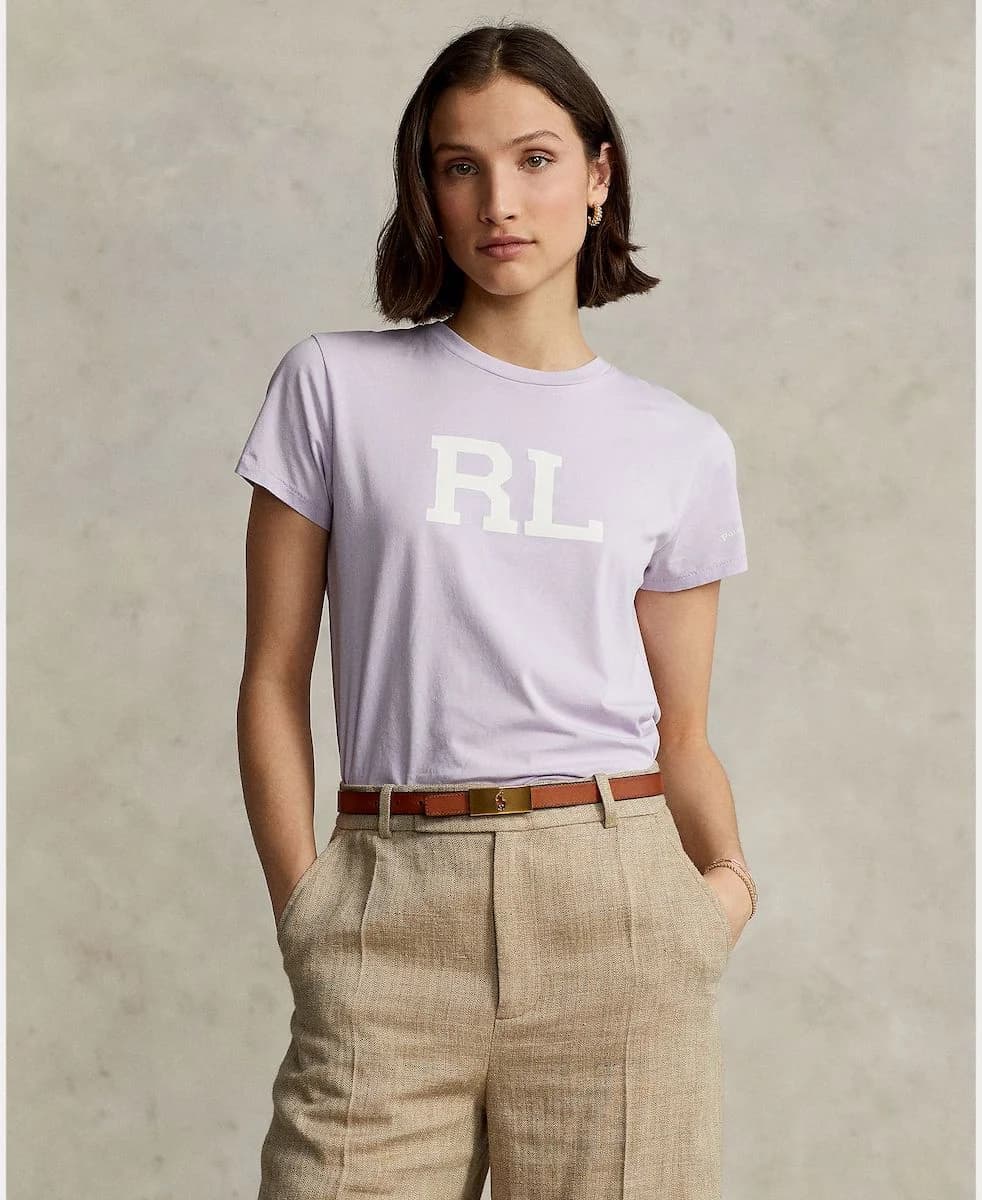 Polo Ralph Lauren - Áo Thun Nữ Tay Ngắn RL Cotton Jersey Tee - PURPLE