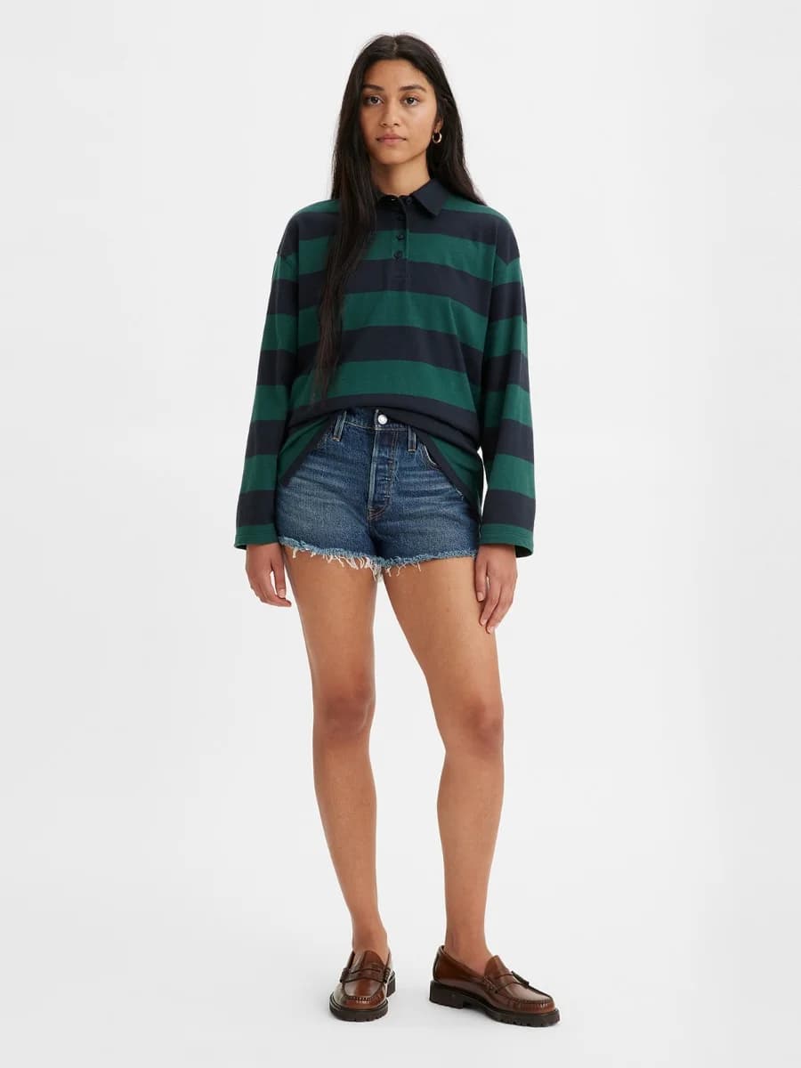 Levi's - Quần Jeans Nữ Ngắn 501 - Z7296 DARK INDIGO WORN IN