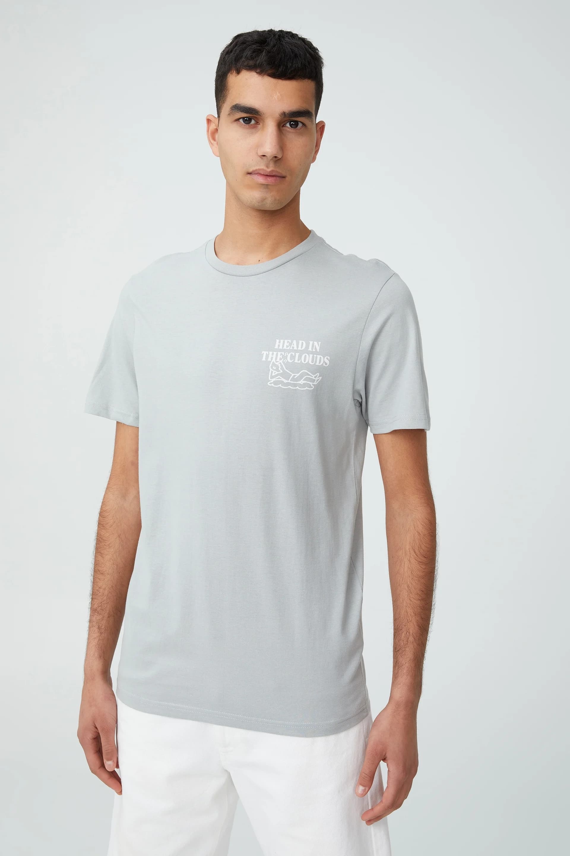 Cotton On - Áo Thun Có Hoạ Tiết Nam-Tbar Art T-Shirt - BLUE HAZE/HEAD IN THE CLOUDS