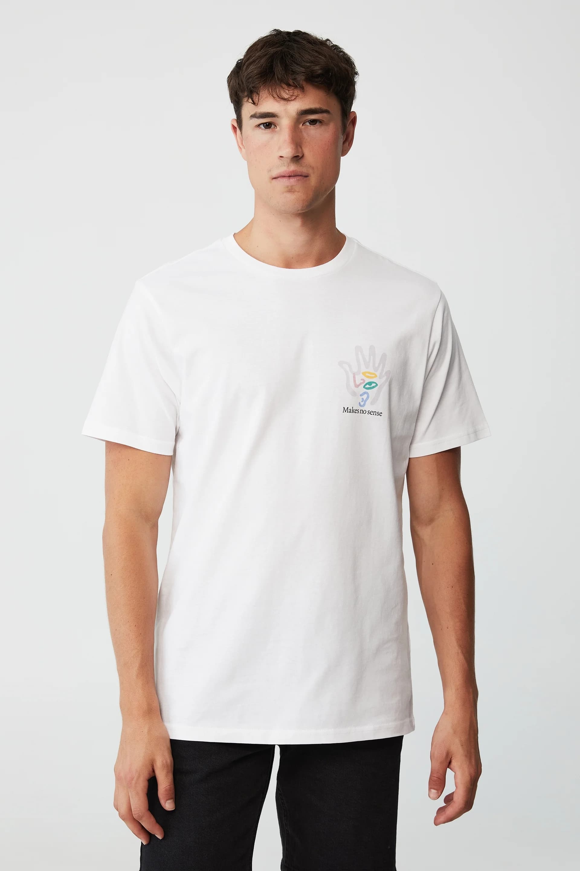 Cotton On - Áo Thun Có Hoạ Tiết Nam-Tbar Art T-Shirt - WHITE/MAKES NO SENSE