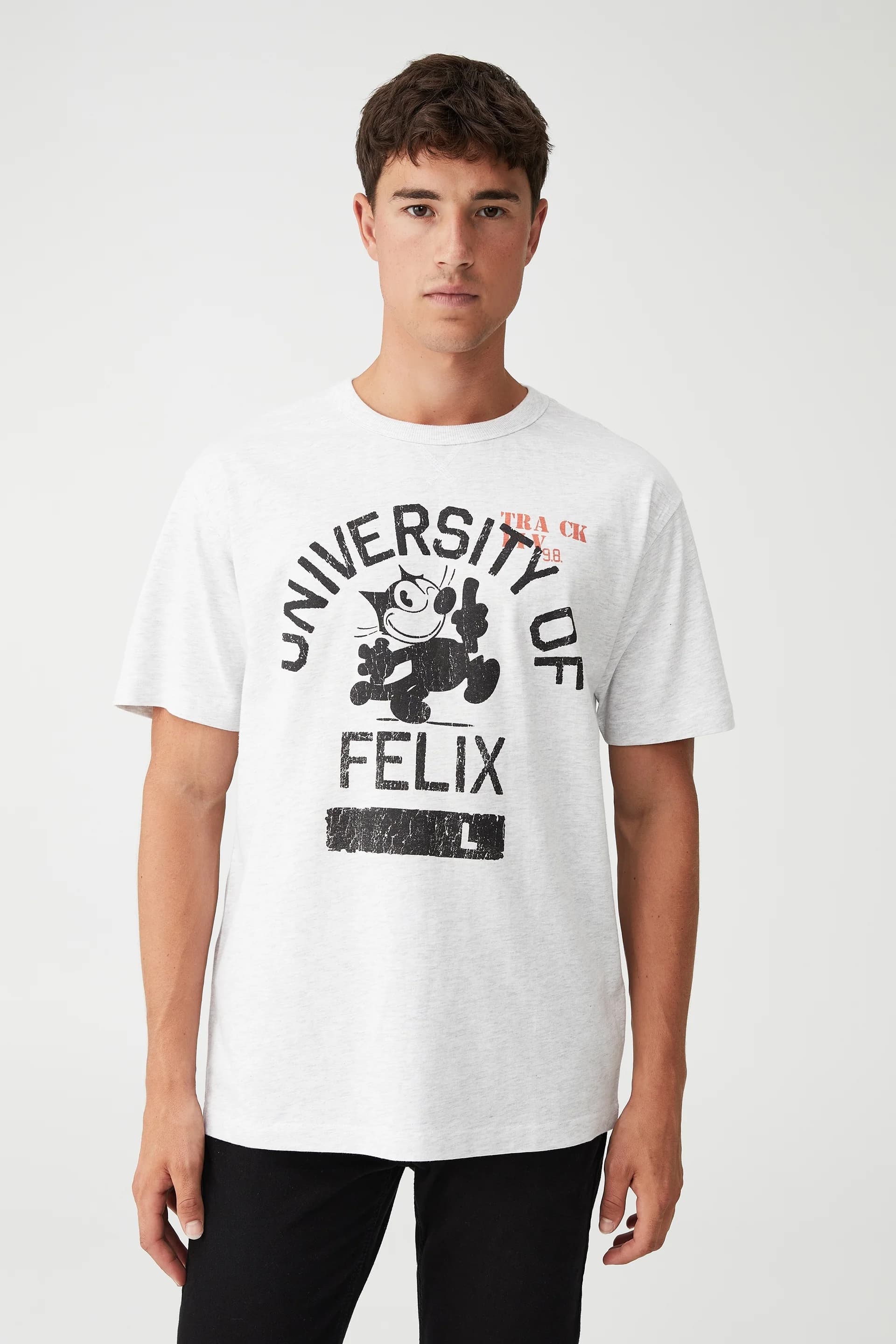 Cotton On - Áo Thun Ngắn Tay Nam-Felix T-Shirt - LCN UNI WHITE MARLE/FELIX MIDTOWN