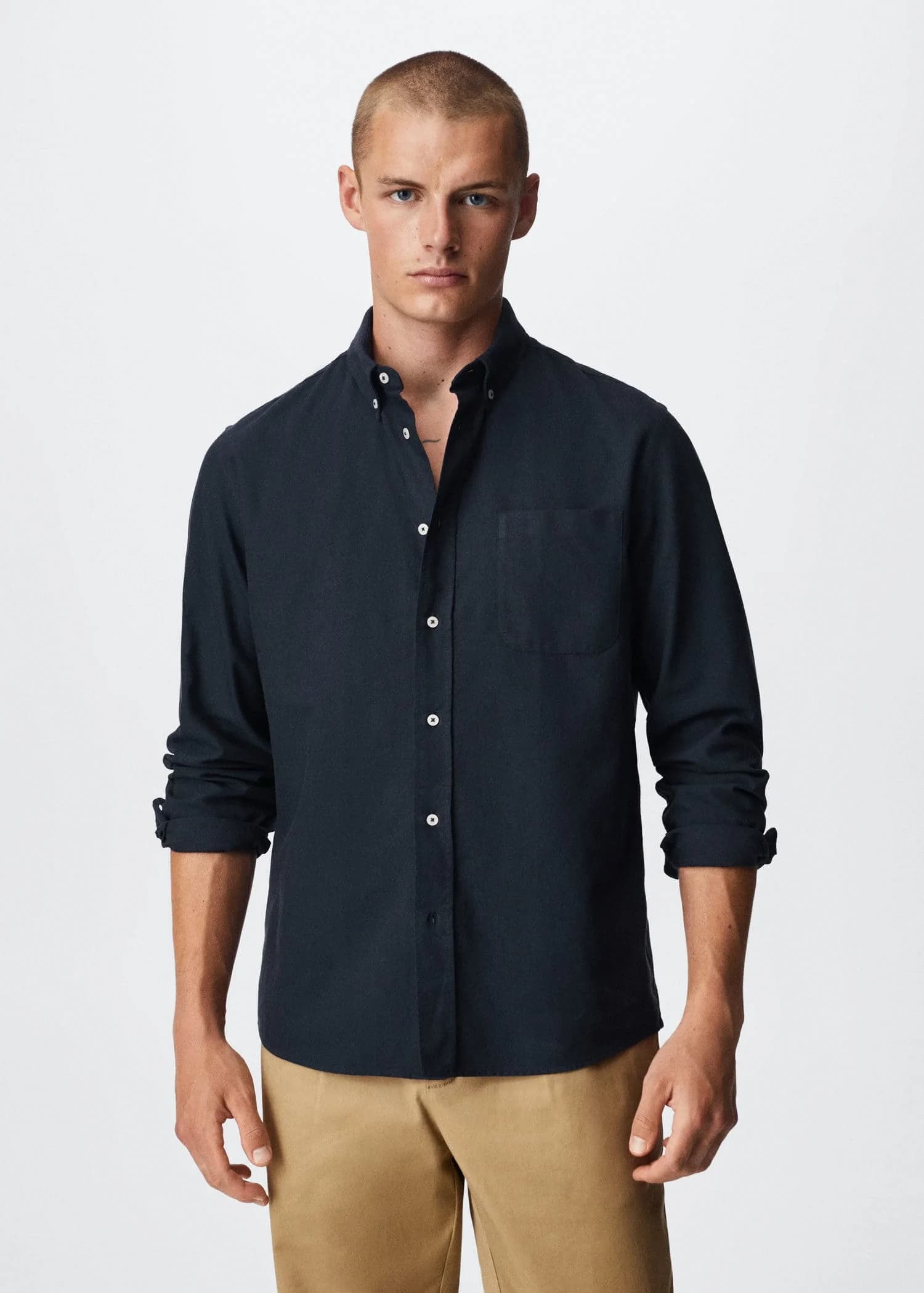 Mango - Áo Sơ Mi Oxford - NAVY