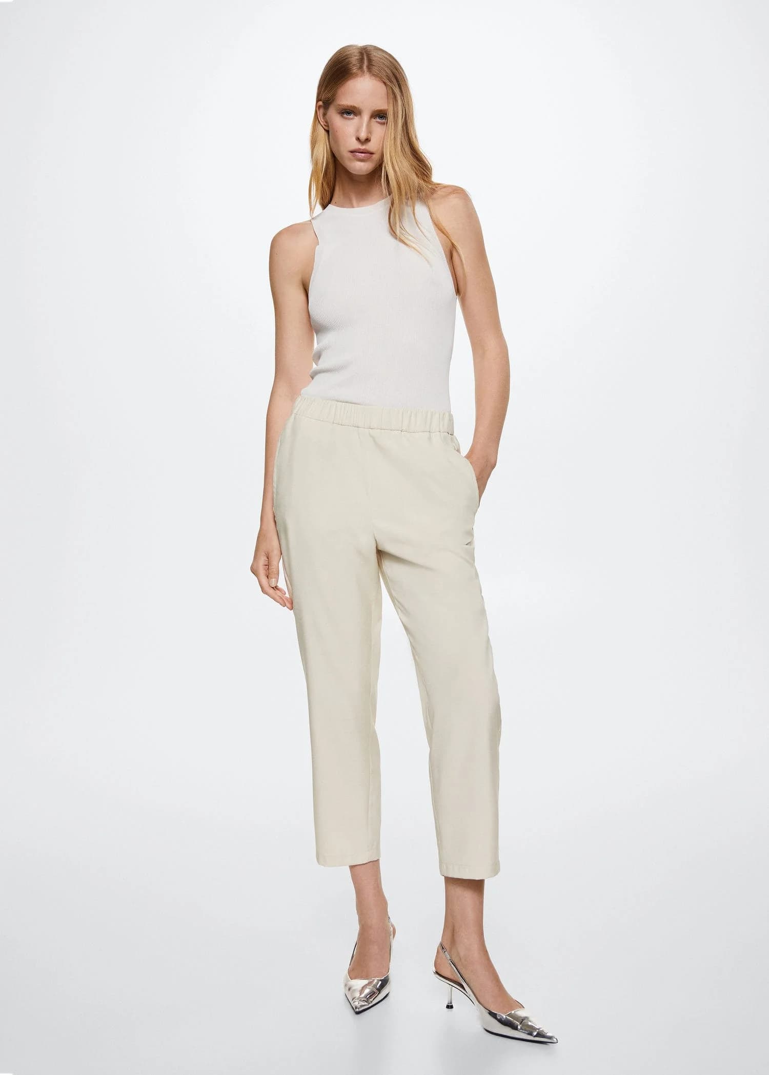 Mango - Quần Dài Marais - NATURAL WHITE