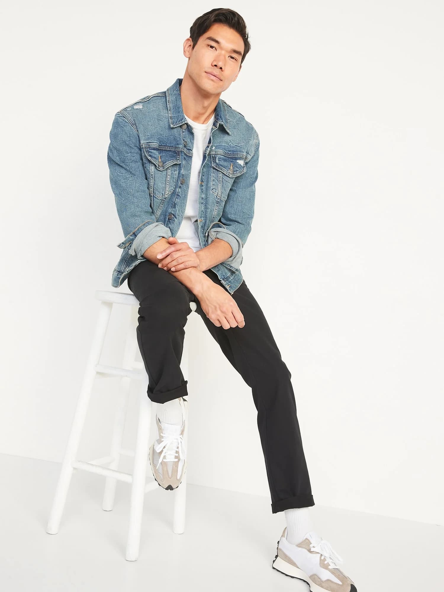 Old Navy - Quần Khaki Nam Straight Fit - BLACK JACK