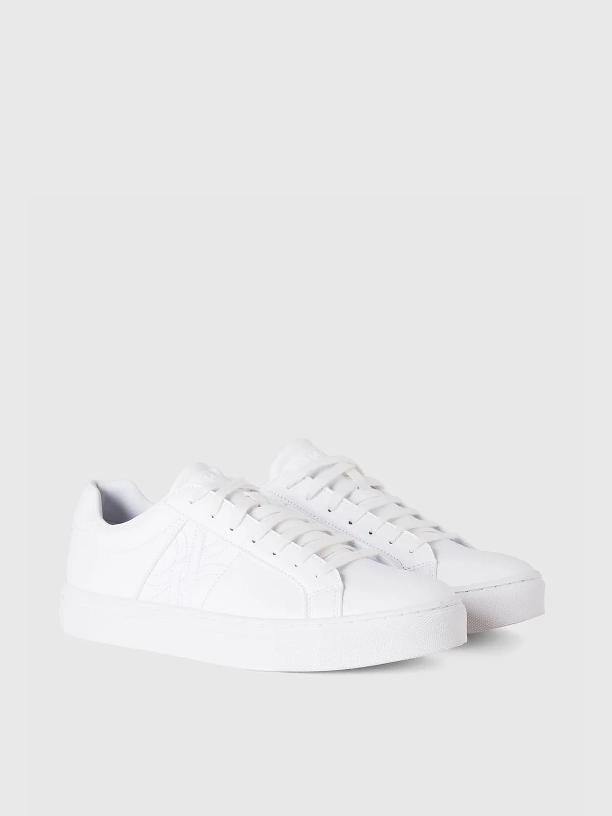 United Colors of Benetton - Giày Thể Thao Low-Top Sneakers With Logo - WHITE