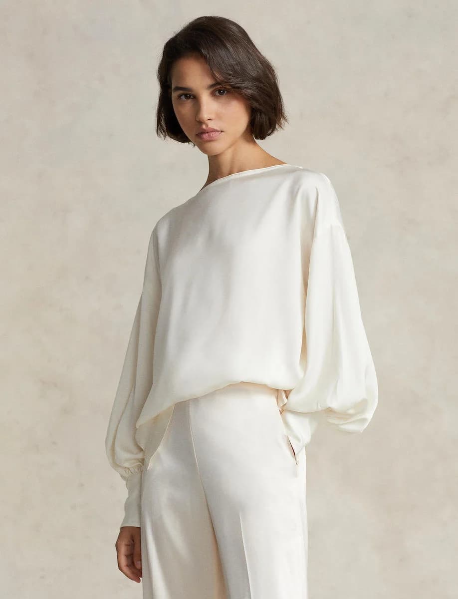 Polo Ralph Lauren - Áo Kiểu Nữ Tay Dài - BEIGE/KHAKI