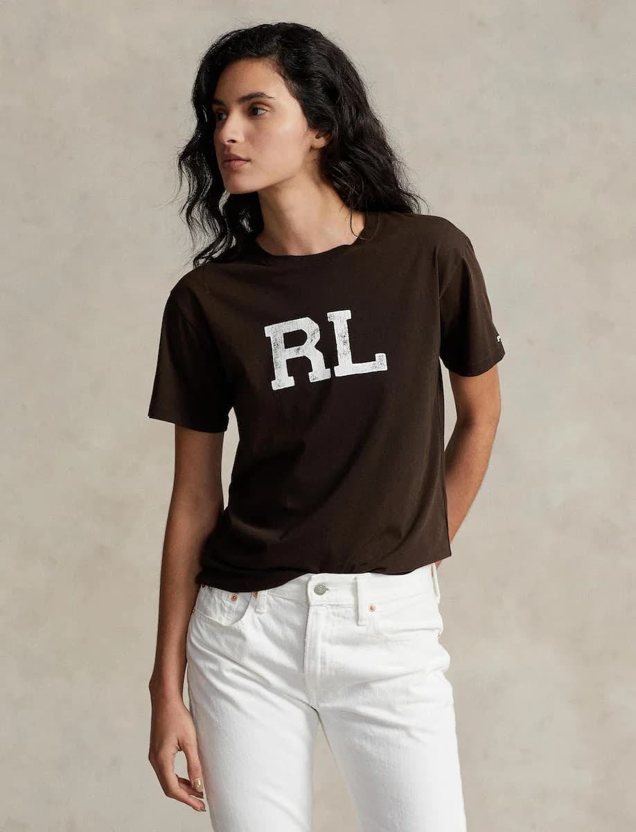 Polo Ralph Lauren - Áo Thun Nữ Tay Ngắn RL Logo Jersey Tee - BROWN