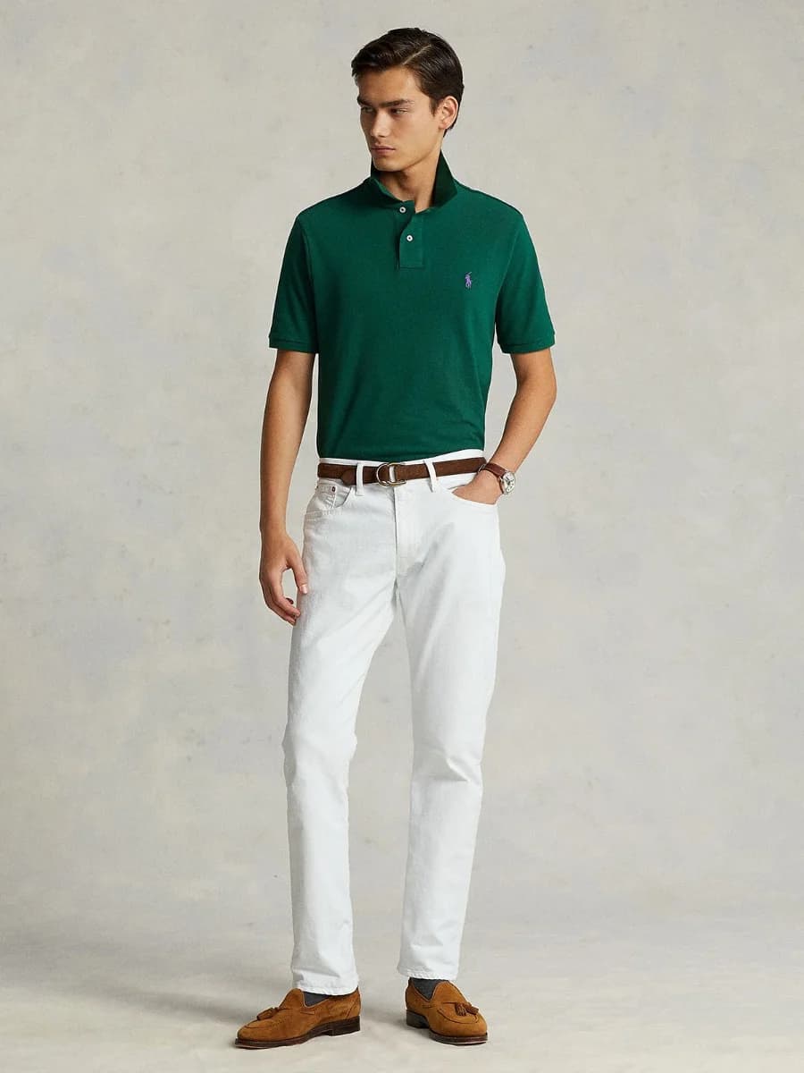 Polo Ralph Lauren - Áo Polo Nam Tay Ngắn Slim Fit Mesh Polo Shirt - GREEN