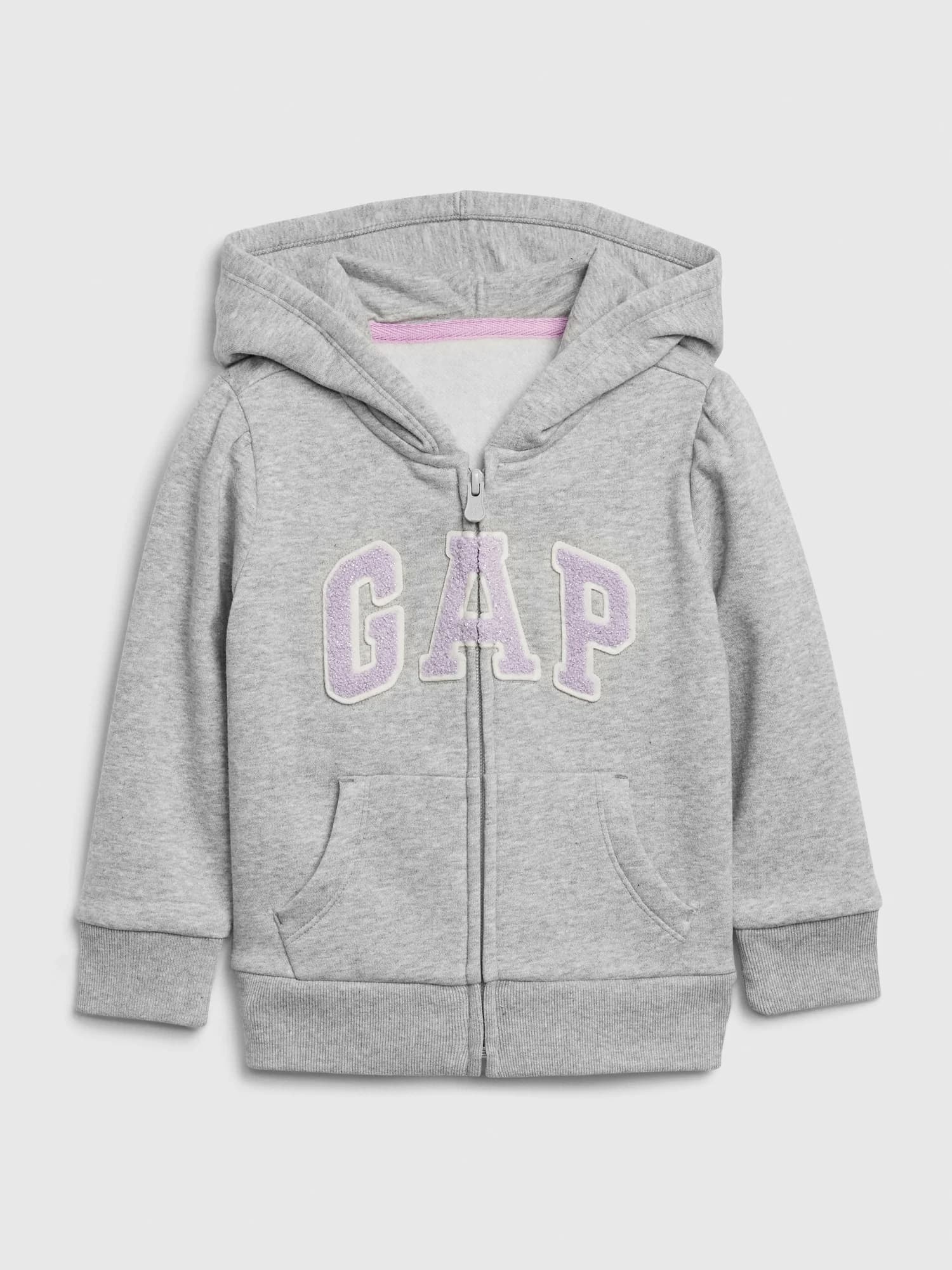 GAP - Áo Hoodie Em Bé Gái Toddler - Logo - LIGHT HEATHER GREY B08