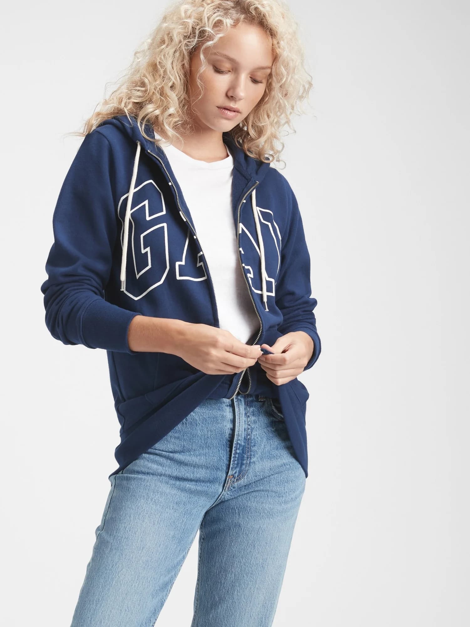GAP - Áo Hoodie Nữ - Logo - ELYSIAN BLUE
