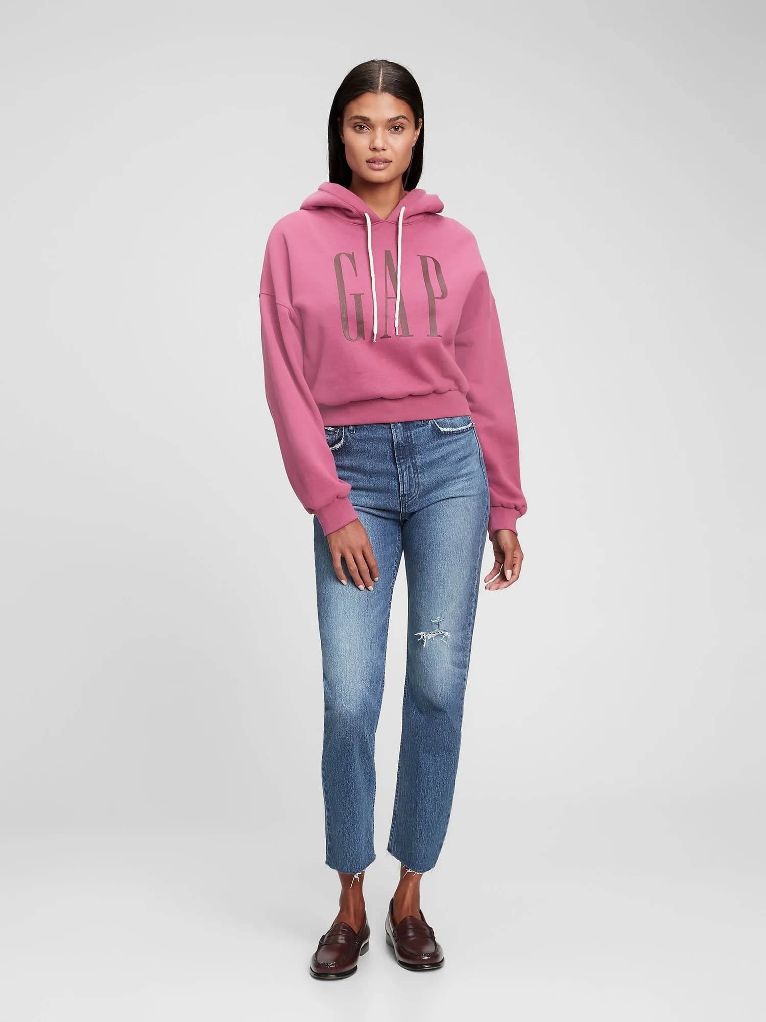 GAP - Áo Hoodie Nữ - Logo - DAMSON 18-1716 TCX