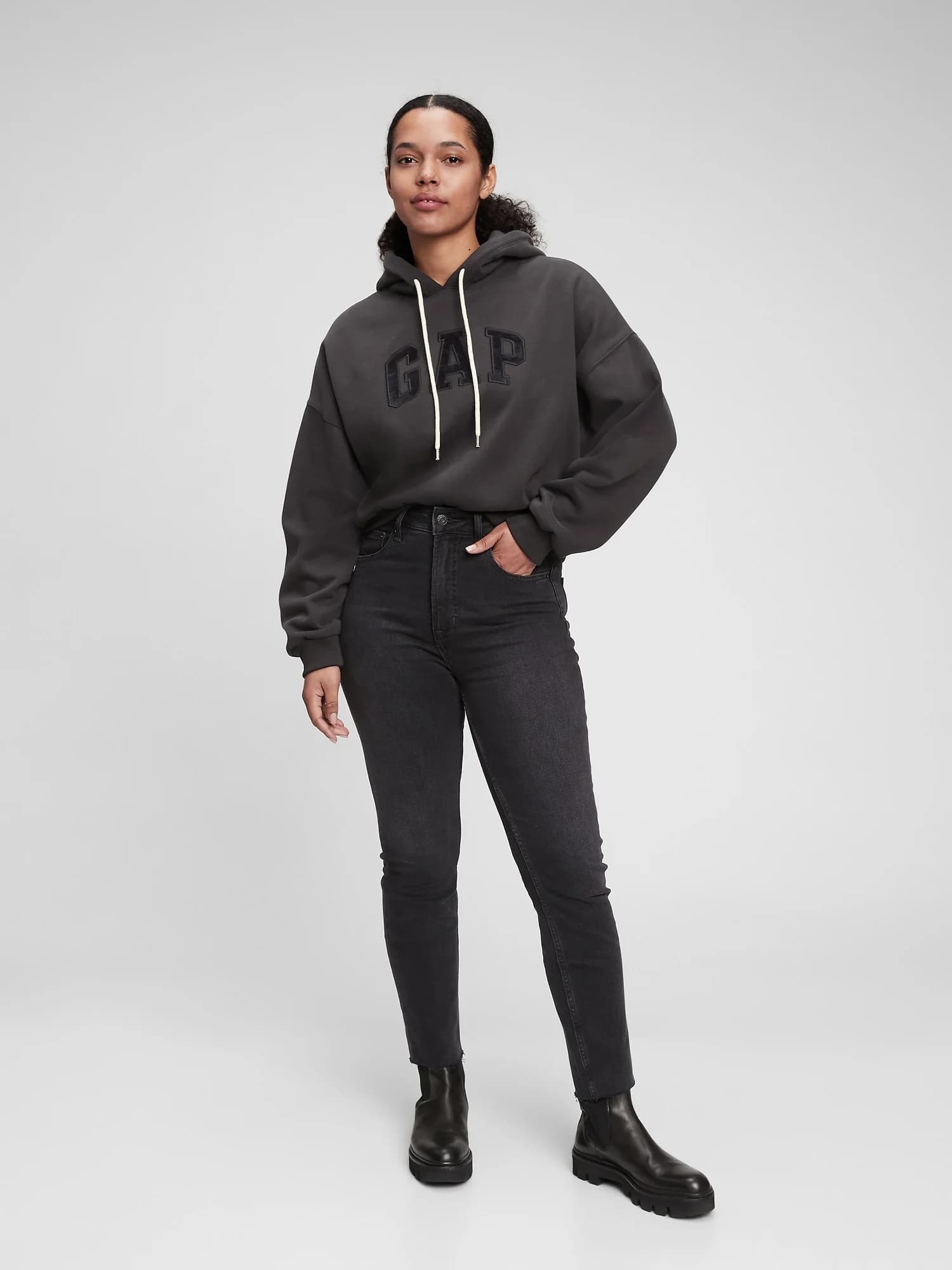 GAP - Áo Hoodie Nữ - Logo - MOONLESS NIGHT