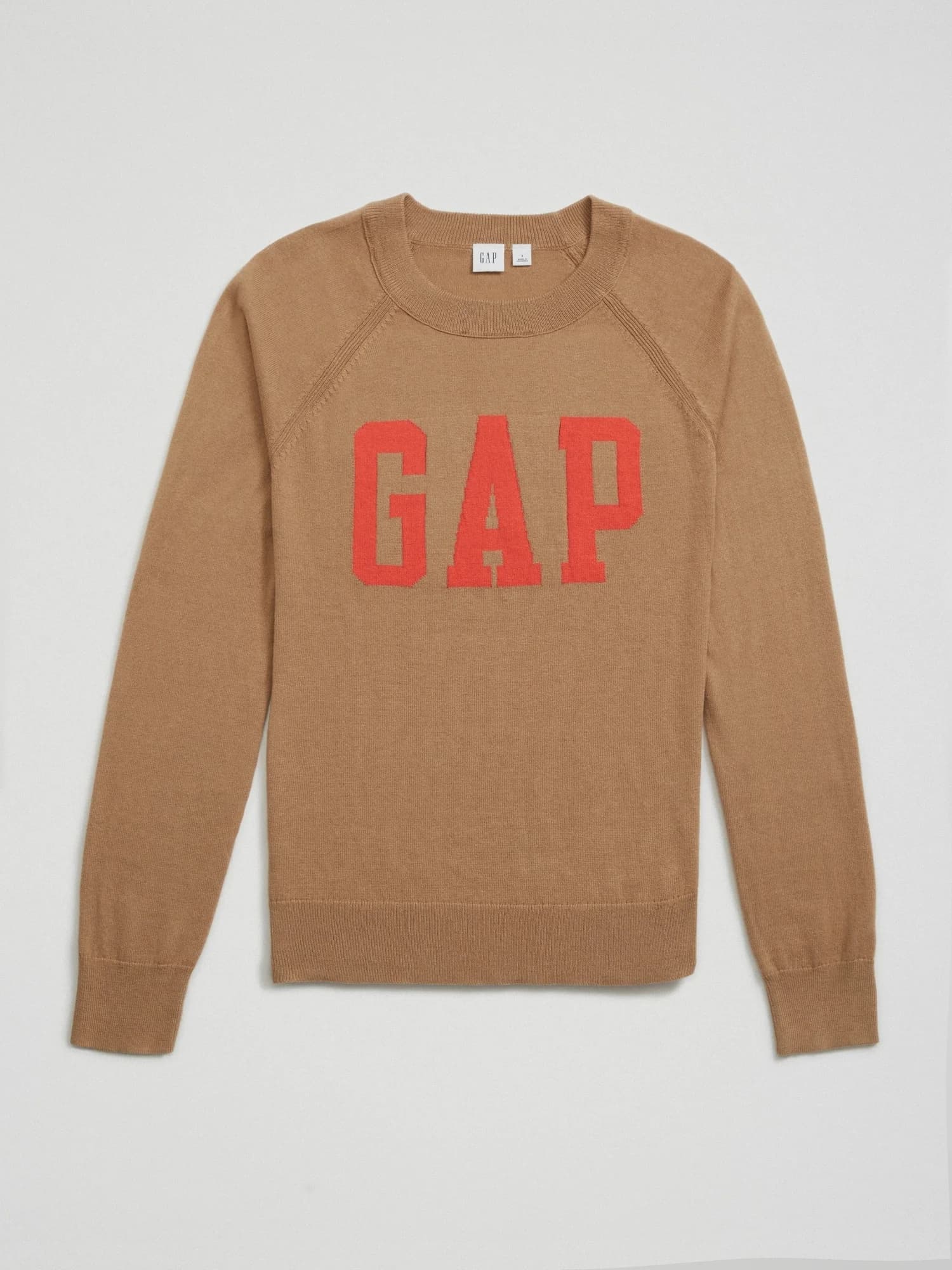 GAP - Áo Len Nữ - Logo Sweater - CAMEL HAIR