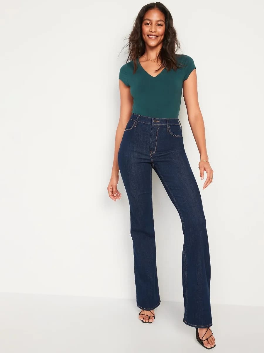 Old Navy - Quần Jean Nữ Ống Loe - RINSE