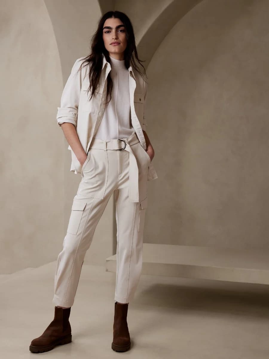 Banana Republic - Quần Dài Nữ - TRANSITION CREAM