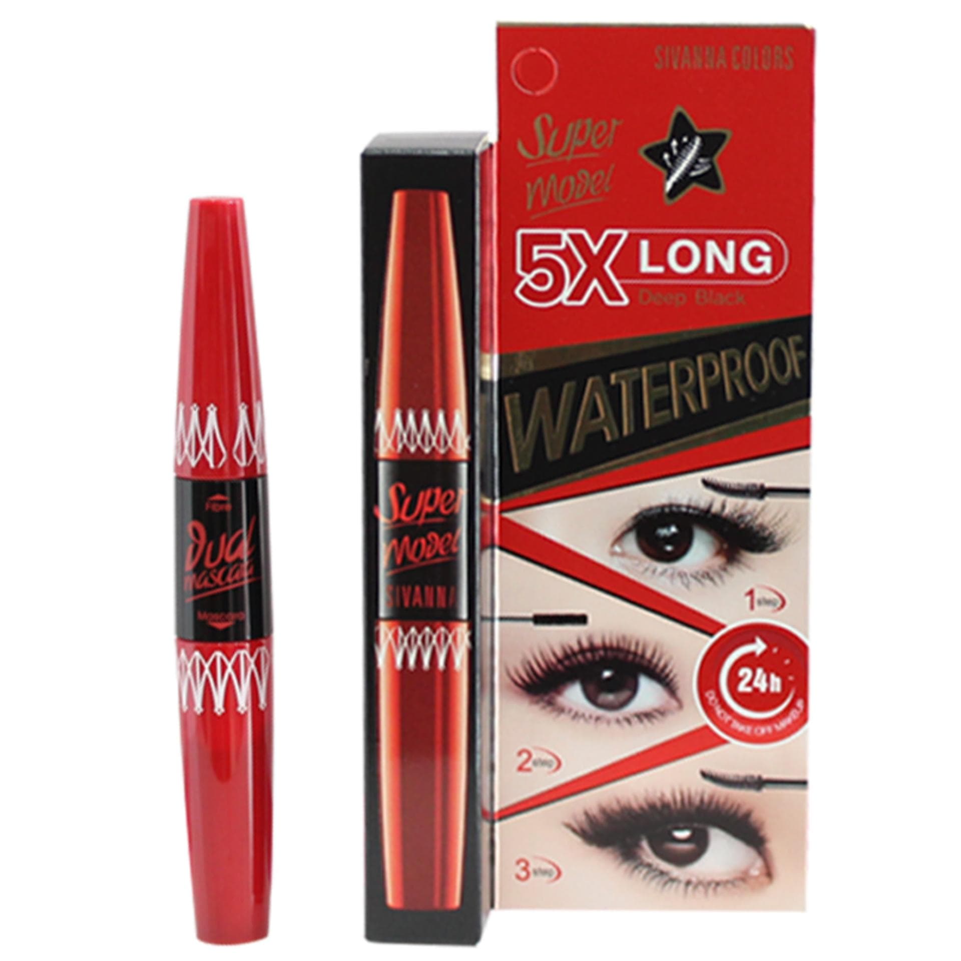 Mascara 2 đầu nối mi Sivanna Super Model 5X Long Thái Lan 5.7g