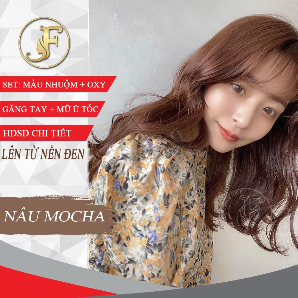 [HCM]kem nhuộm tóc màu nâu mocha không tẩy-tặng oxy