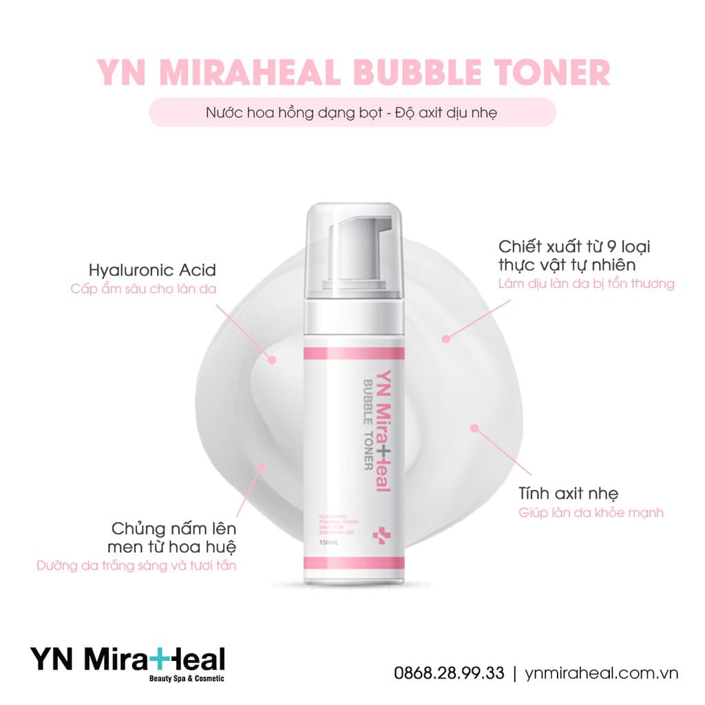 [HCM]YN MIRAHEAL BUBBLE TONER – TONER TẠO BỌT LÀM SẠCH VÀ CẤP ẨM (Dành cho da nhạy cảm)