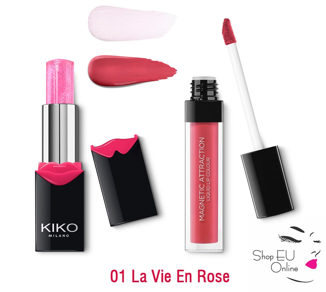 Set Son Kiko - Magnetic Attraction Perfect Lip Kit - Son lì + son dưỡng -Kiko Milano -  Ý