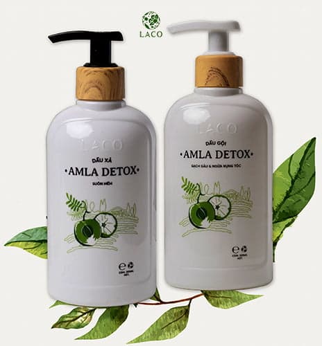 Combo Dầu gội và Dầu xả AMLA DETOX giúp ngăn ngừa rụng tóc