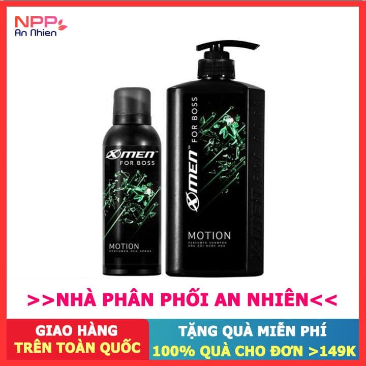 Combo Dầu gội nước hoa 650g + Xịt khử mùi 150ml (X-Men for Boss Motion)- NPP AN NHIÊN