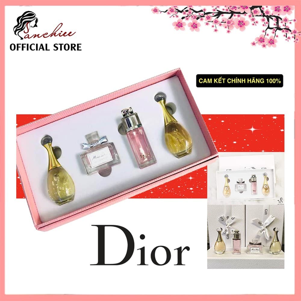 Bộ nước hoa mini chính hãng  Set Nước Hoa Dior 4 Chai (Hộp trắng)