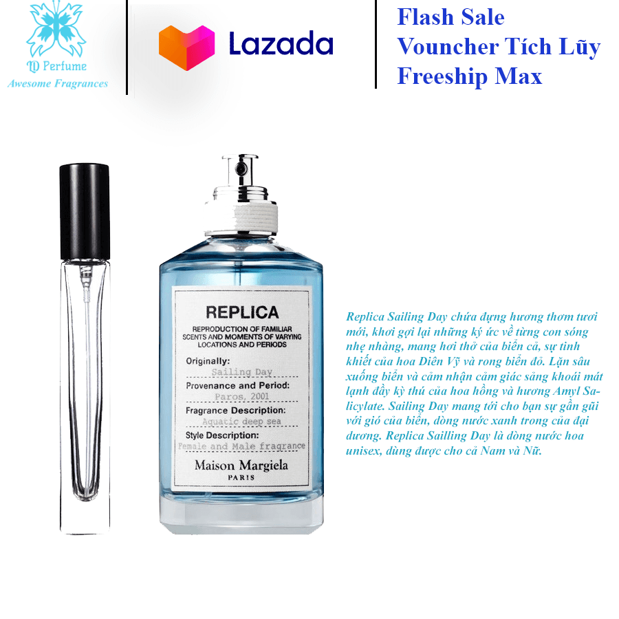 [HCM]Mẫu thử 10ml nước hoa Replica Sailing Day - Maison Magiela