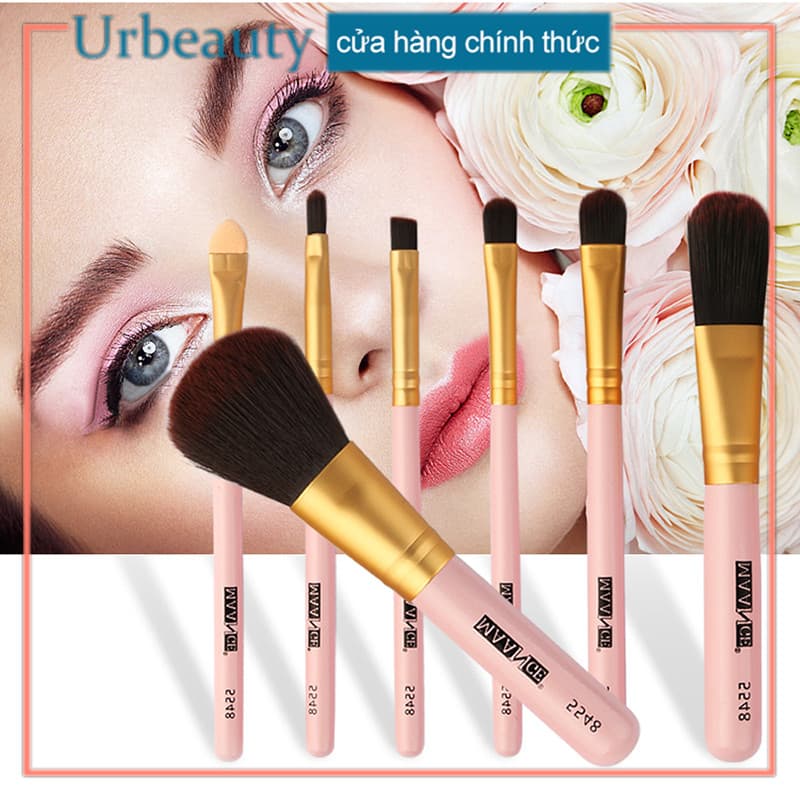 [HCM]【ANYAR】Maange Bàn chải trang điểm 7 hộp sắt cầm tay bóng mắt công cụ trang điểm