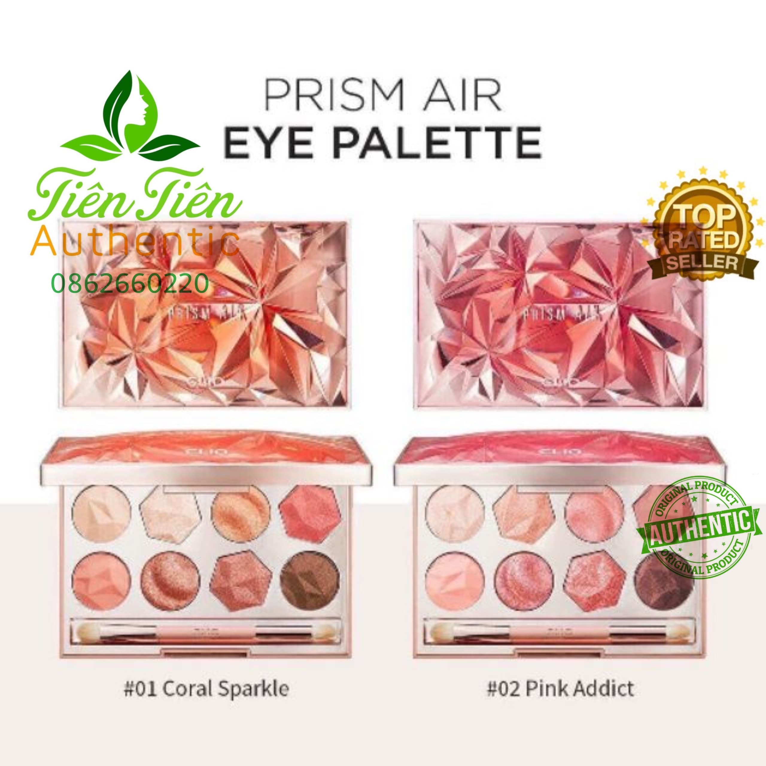 Chia sẻ:  0 Clio - Bảng phấn mắt Clio Prism Air Eye Palette 2 tone màu #02 Pink Addict và #01 Coral Sparkle