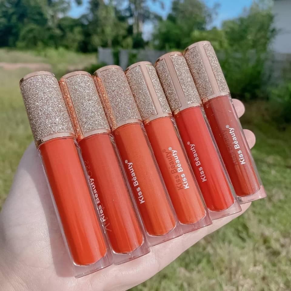 SON LÌ KIM TUYẾN VELVET LIP GLOSS KISS BEAUTY 02 MÀU CAM