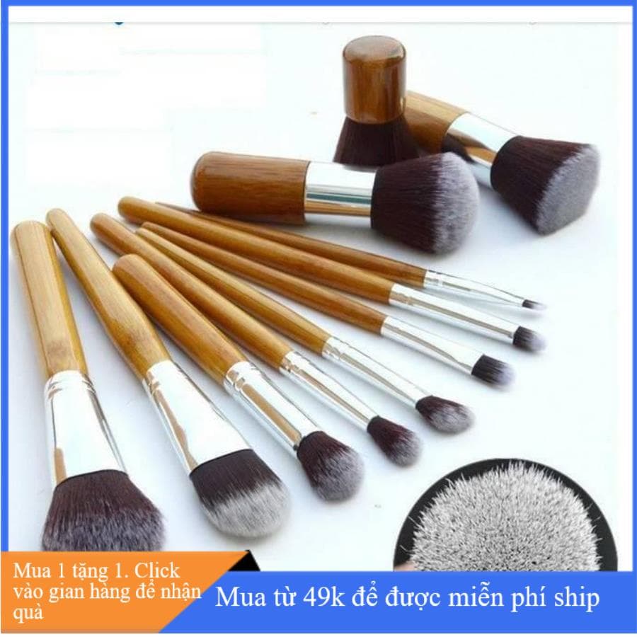 Cọ trang điểm 11 cây cán gỗ