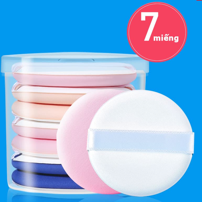 (MUA 1 TẶNG 1) (FREE SHIP TOÀN QUỐC) Bông Phấn Trang Điểm 1 Hộp 7 Bông Siêu Mềm Mịn Siêu Dễ Thương ( tặng quà trên mỗi đơn hàng )