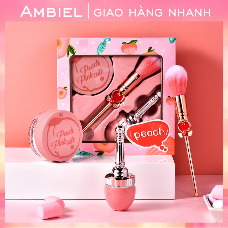 ANYAR-Bộ trang điểm XIXI PEACH PINK 3-SET màu hồng đào siêu đẹp