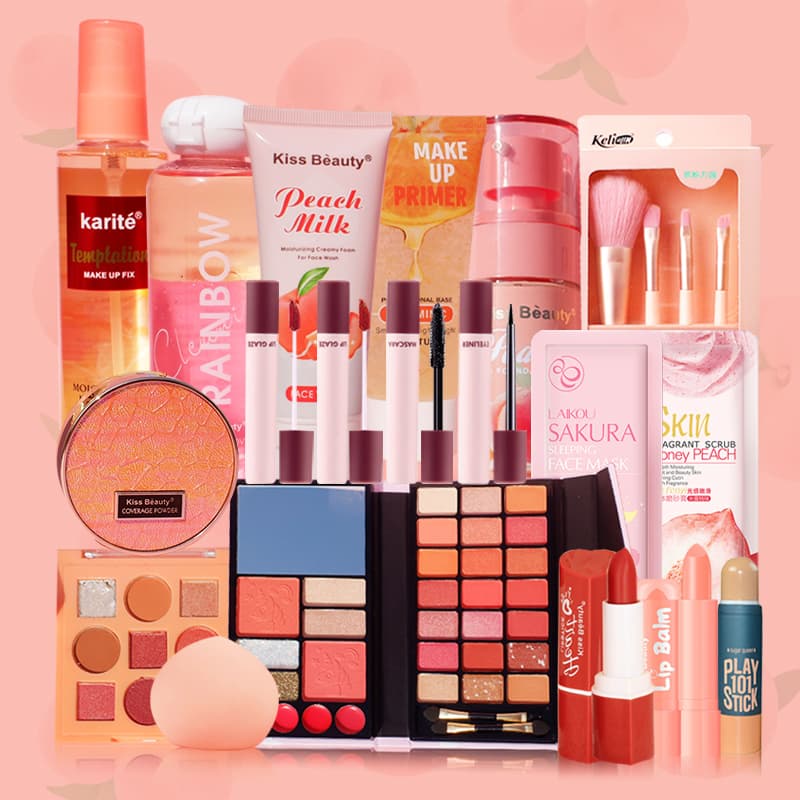 【Kiss Belle Shop】22 pcs Bộ mỹ phẩm trang điểm hoàn chỉnh set người mới bắt đầu không thấm nước nữ sinh viên trang điểm nhẹ tự nhiên