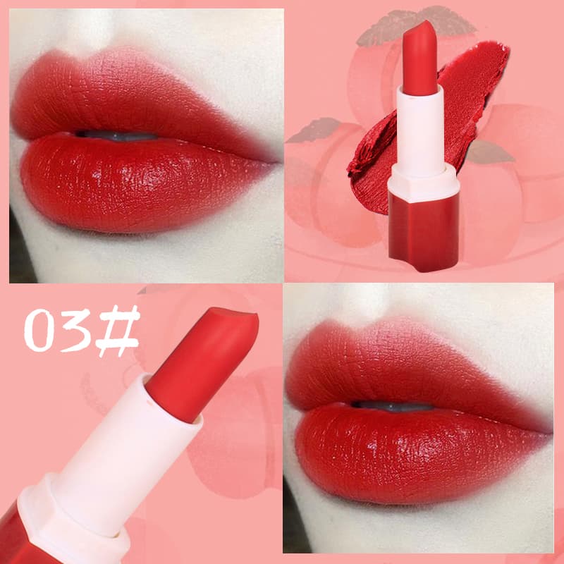 [HCM]【kiss belle shop】 Phong cách mới Son môi hồng đào không thấm nước lâu trôi -6 màu có sẵn（1 thỏi son）