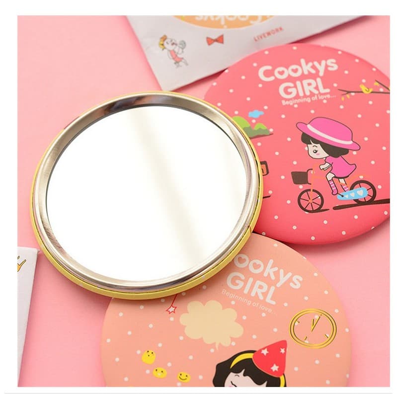 Gương tròn mini gương trang điểm gương bỏ túi Hàn Quốc siêu tiện lợi