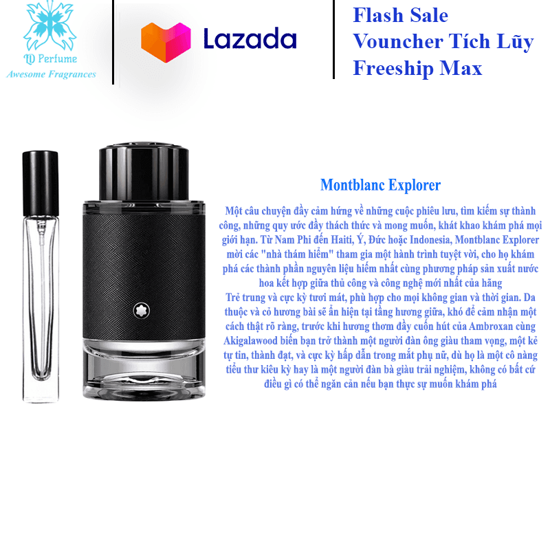 [HCM][LD Perfume] Chiết 5 - 10 - 20ml Nước hoa Nam  Mont Blanc Explorer EDP