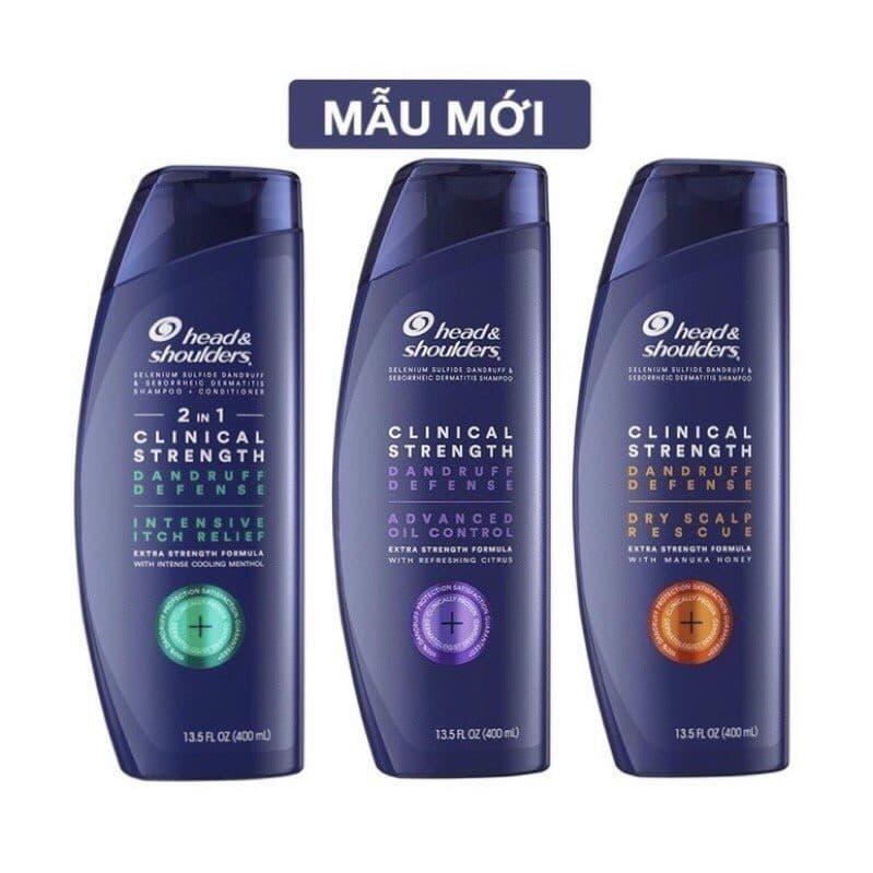 [ HÀNG MỸ-MẪU MỚI] ComBo 2 Chai Dầu Gội Ngăn Gàu Head & Shoulders Clinical Strength 400ml/chai- Chính Hãng USA