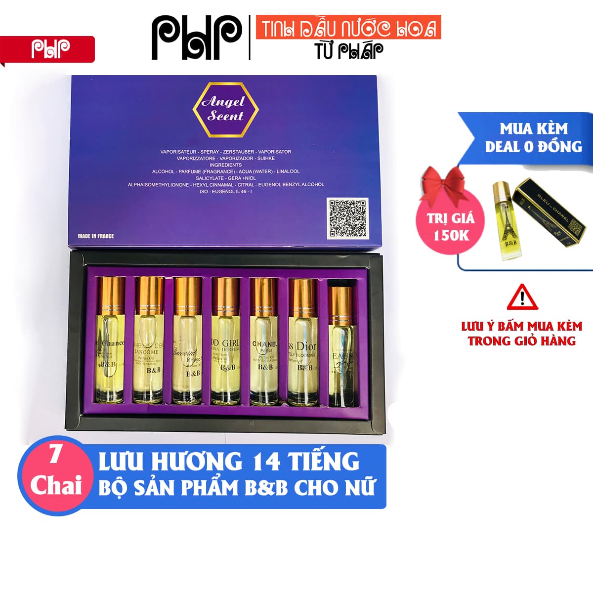 [Lưu hương 16 tiếng] Bộ 7 chai tinh dầu nước hoa Nữ BB hàng cao cấp dạng lăn 12ml