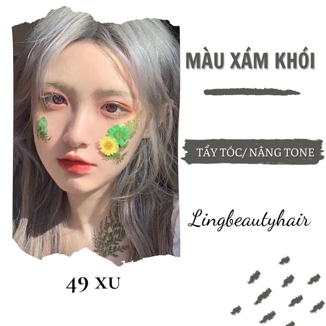 Thuốc Nhuộm Tóc Xám Khói Kèm Oxi Trợ Nhuộm và Gang Tay