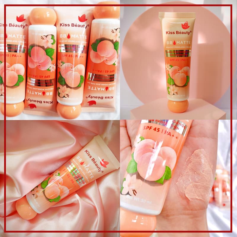 [HCM][Kiss Belle Shop] Kem nền trang điểm màu nude nhẹ nhàng dưỡng ẩm Peach Kem nền sáng da dạng lỏng BB Cream (Màu sắc tự nhiên)