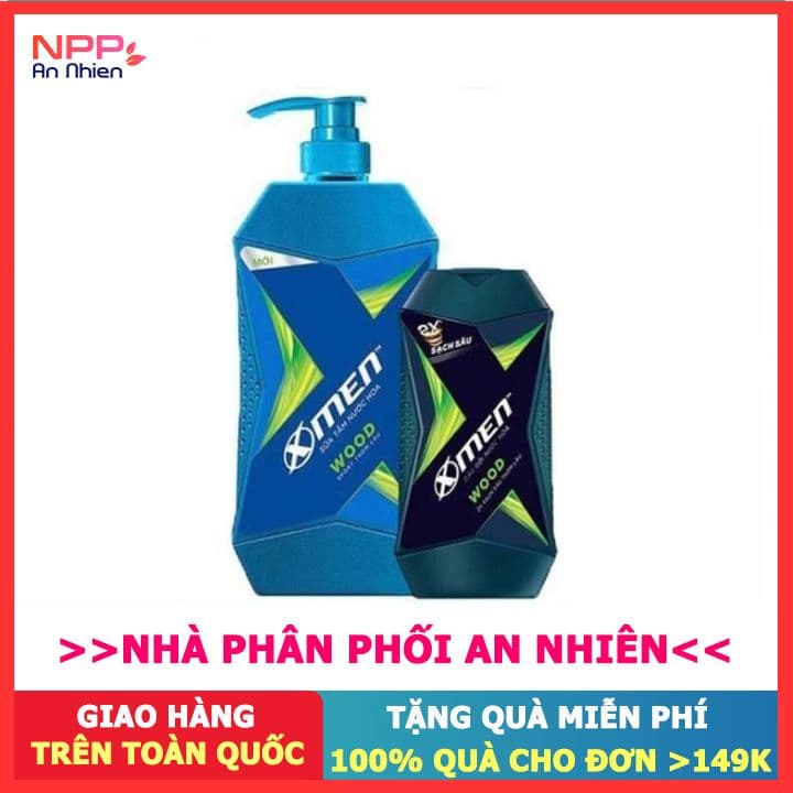 Combo Dầu Gội X-Men Nước hoa Wood 180g và Sữa Tắm X-Men Nước hoa Wood 650g- NPP AN NHIÊN