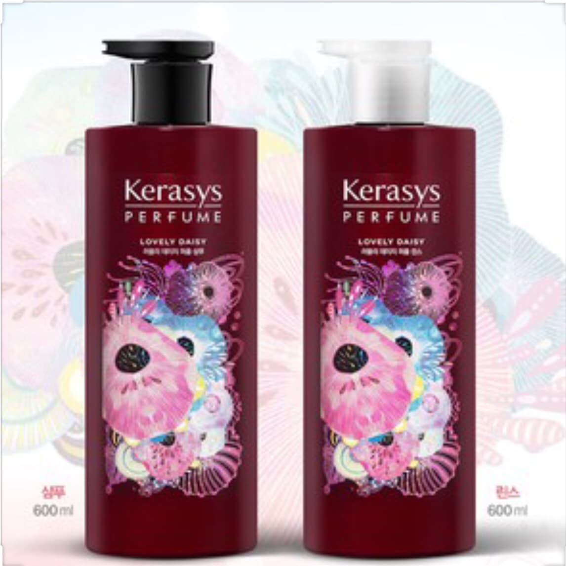 Cặp dầu gội xả Kerasys mềm mượt hương nước hoa Lovely Daisy Hàn Quốc 600ml