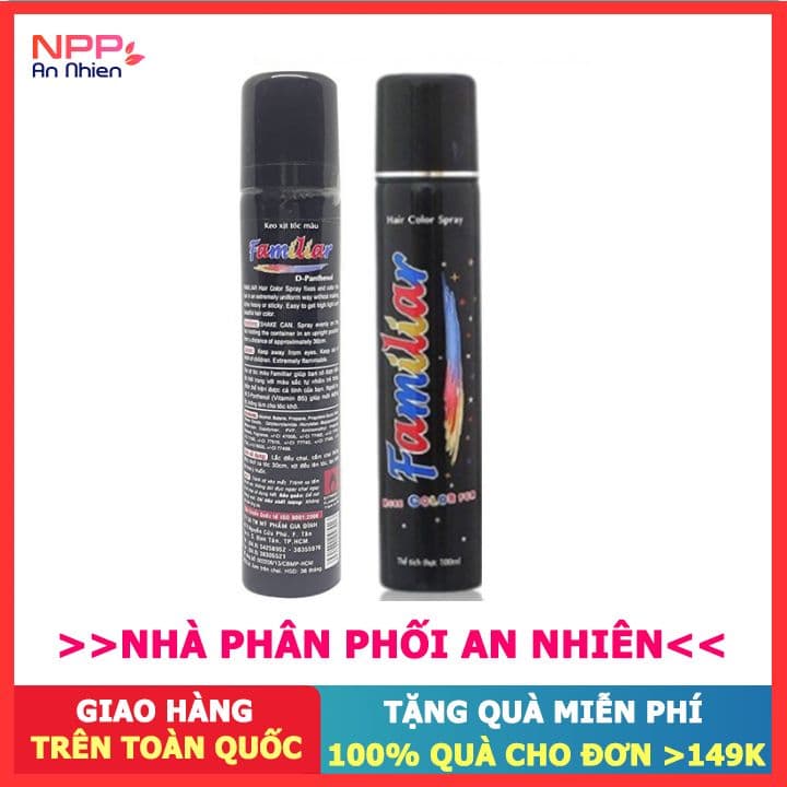 Keo xịt tóc màu 18 màu cá tính Familiar 100ml- NPP AN NHIÊN