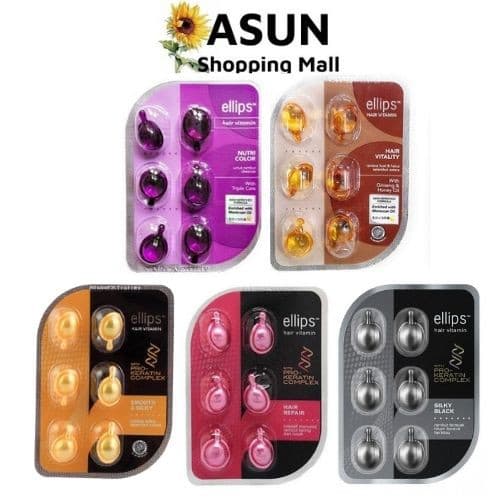 Vỉ 6 Viên Serum Dưỡng Tóc Ellips Hair Vitamin Indoesia Giúp Phục Hồi Tóc Nuôi Dưỡng Tóc Óng Mượt