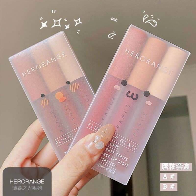 Set 3 Son kem Velvet Magic Casa Hero orange tone Đỏ Đất -