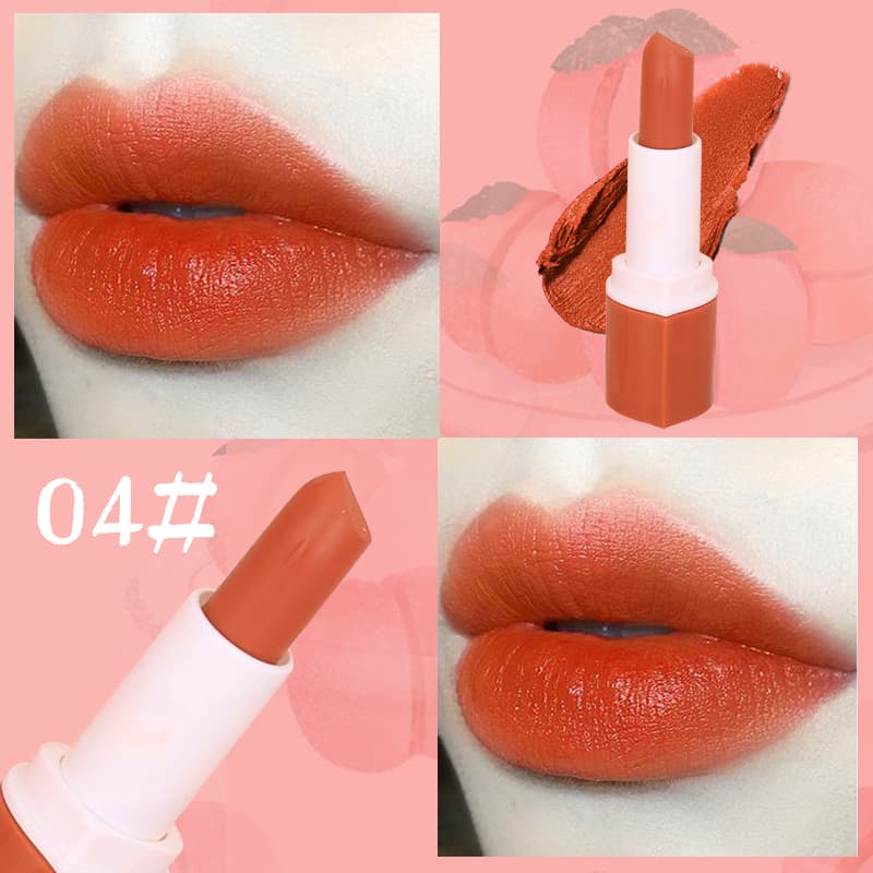 [HCM]【kiss belle shop】 Phong cách mới Son môi hồng đào không thấm nước lâu trôi -6 màu có sẵn（1 thỏi son）
