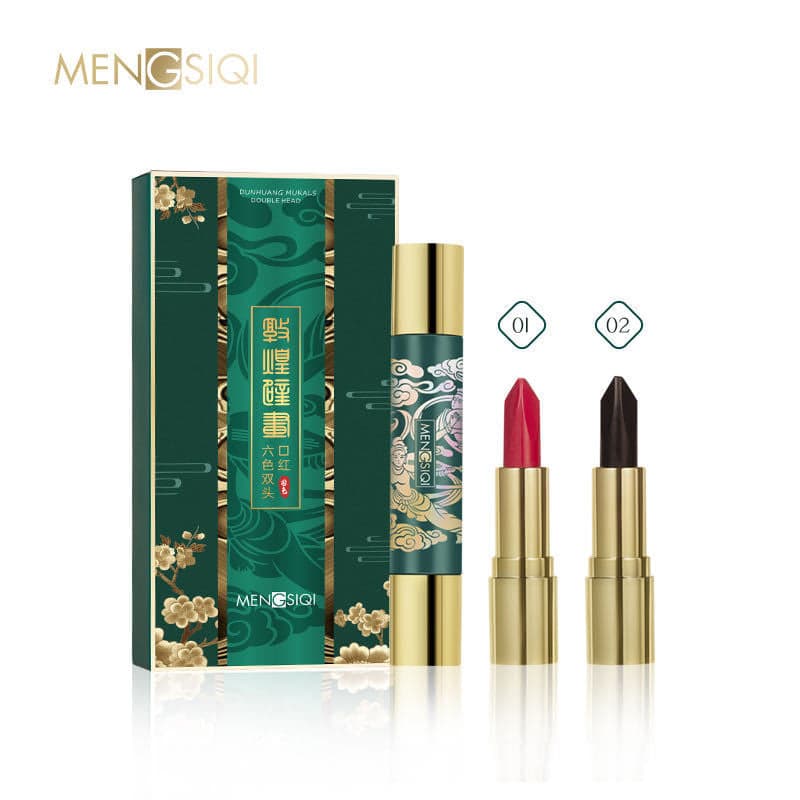 Thỏi Son Môi Vỏ Phượng MENGSIQI 2 Đầu Mỗi Đầu Son 3 Màu